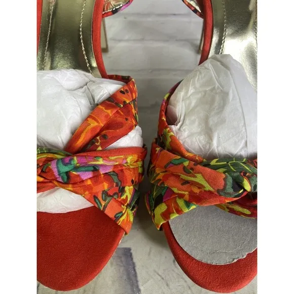 Style &amp; Co Floral Colorful Sexy Open Toe Strappy Heels Shoes Womens Size 11 NEW