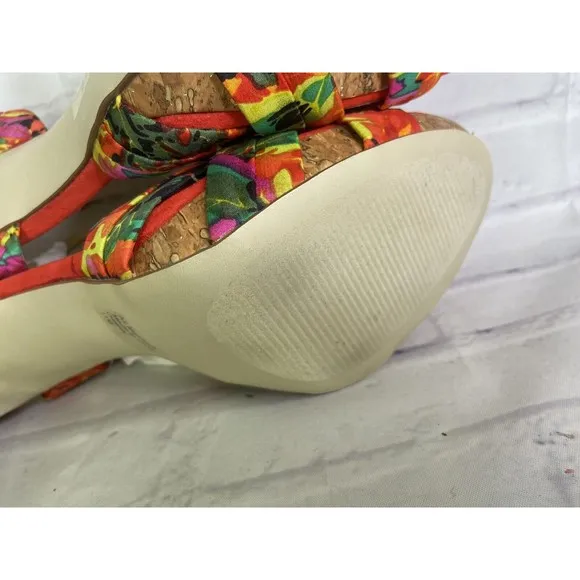 Style &amp; Co Floral Colorful Sexy Open Toe Strappy Heels Shoes Womens Size 11 NEW