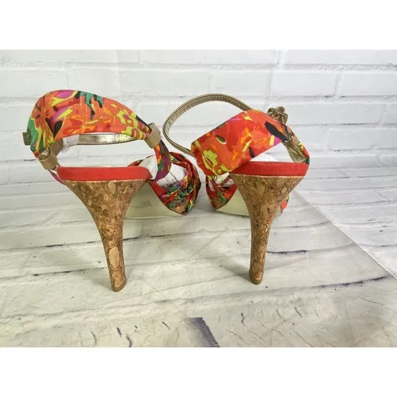 Style &amp; Co Floral Colorful Sexy Open Toe Strappy Heels Shoes Womens Size 11 NEW