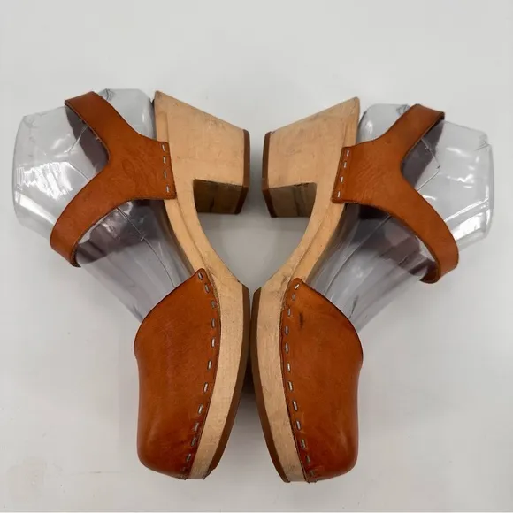 Swedish Hasbeens Clogs Heel Shoes Size 38 FLAWS