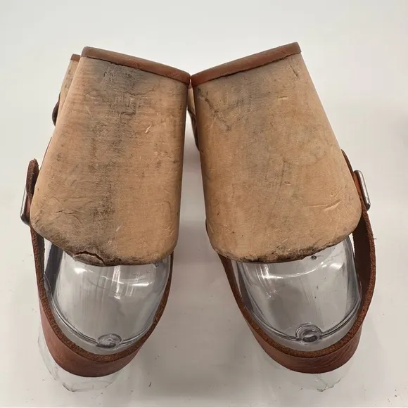 Swedish Hasbeens Clogs Heel Shoes Size 38 FLAWS