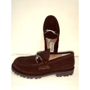 Sz 8.5D Kenneth Cole Reaction Brown Suede Bit Moc Toe Loafers Shoes Mens Unworn