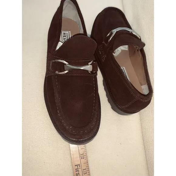 Sz 8.5D Kenneth Cole Reaction Brown Suede Bit Moc Toe Loafers Shoes Mens Unworn