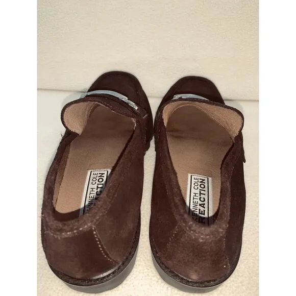 Sz 8.5D Kenneth Cole Reaction Brown Suede Bit Moc Toe Loafers Shoes Mens Unworn