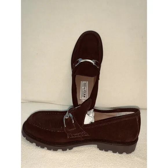 Sz 8.5D Kenneth Cole Reaction Brown Suede Bit Moc Toe Loafers Shoes Mens Unworn