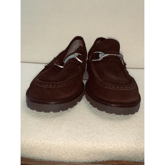 Sz 8.5D Kenneth Cole Reaction Brown Suede Bit Moc Toe Loafers Shoes Mens Unworn