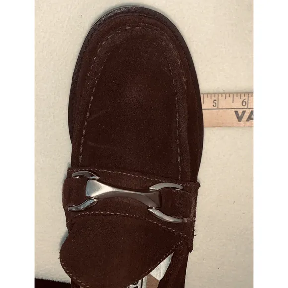 Sz 8.5D Kenneth Cole Reaction Brown Suede Bit Moc Toe Loafers Shoes Mens Unworn