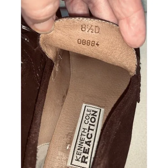 Sz 8.5D Kenneth Cole Reaction Brown Suede Bit Moc Toe Loafers Shoes Mens Unworn