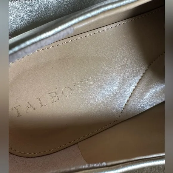 Talbots Laura Tassel Metallic Leather Loafers Size 9