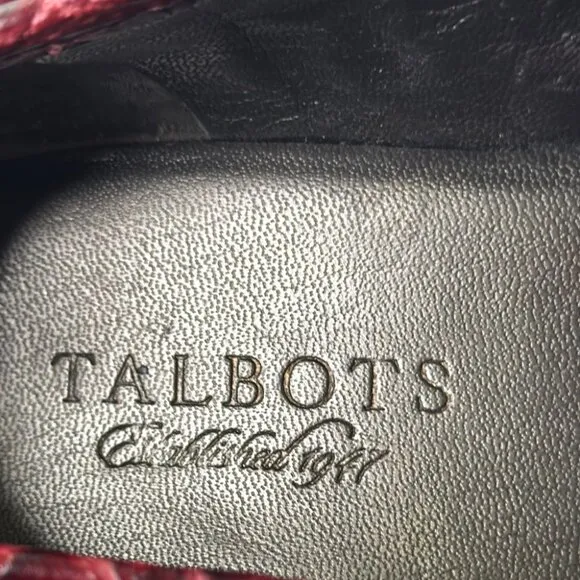 Talbots Women's Elegant Red Leather Loafer Shoes