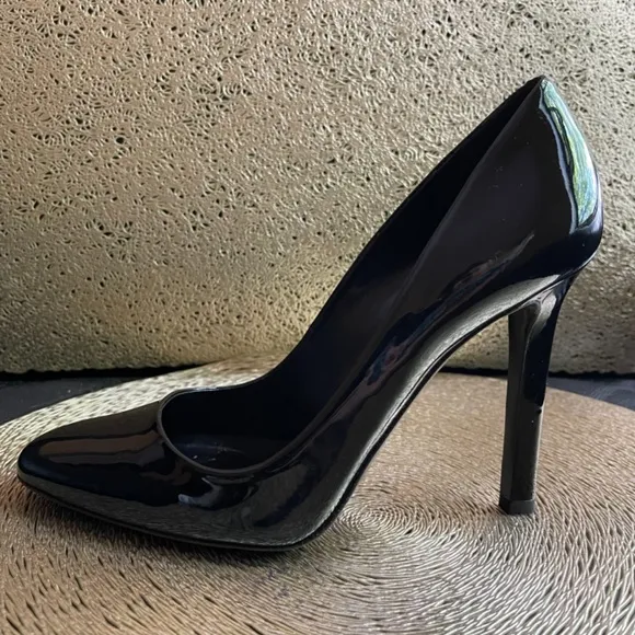 Tamara Mellon HEAVEN 105 Black Patent Leather Pumps Heels Shoes Size 38 New