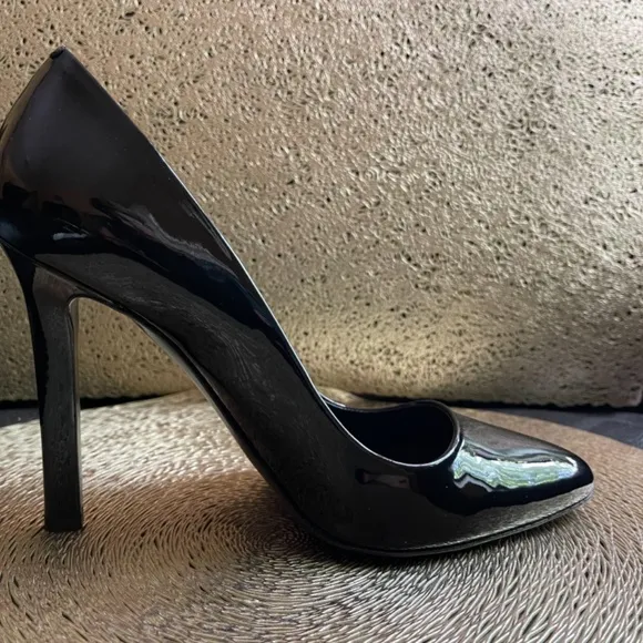 Tamara Mellon HEAVEN 105 Black Patent Leather Pumps Heels Shoes Size 38 New