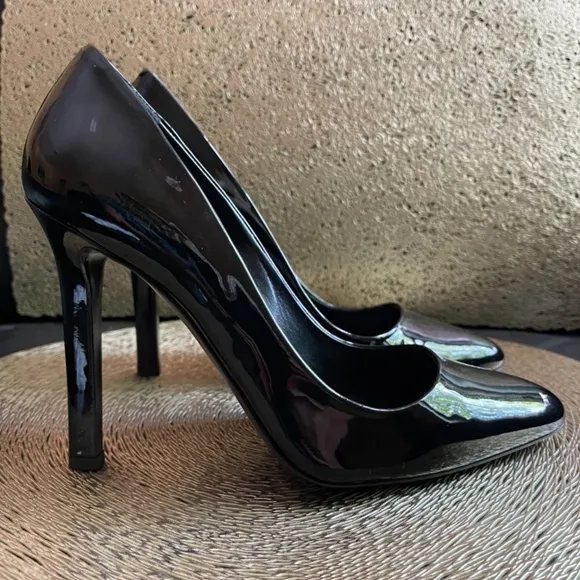 Tamara Mellon HEAVEN 105 Black Patent Leather Pumps Heels Shoes Size 38 New