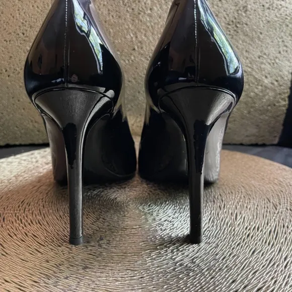 Tamara Mellon HEAVEN 105 Black Patent Leather Pumps Heels Shoes Size 38 New