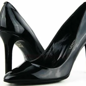 Tamara Mellon HEAVEN 105 Black Patent Leather Pumps Heels Shoes Size 38 New