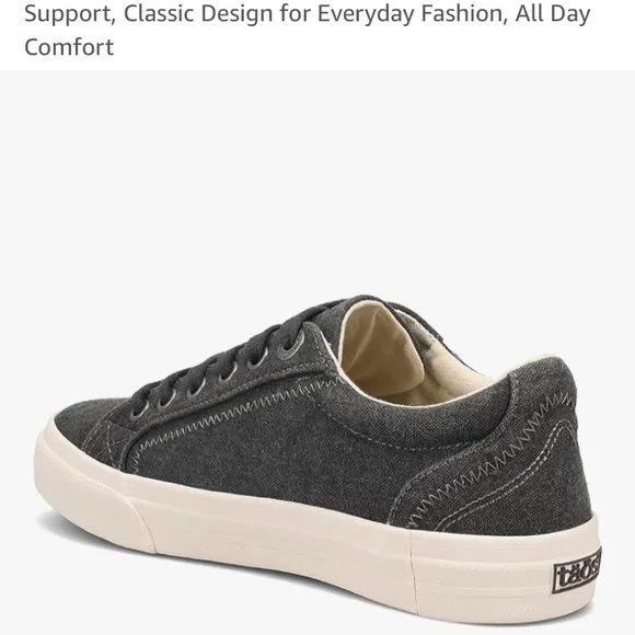 Taos Footwear Women's Black/dk Gray Canvas Sneakers 8.5 NWT