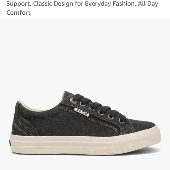 Taos Footwear Women's Black/dk Gray Canvas Sneakers 8.5 NWT