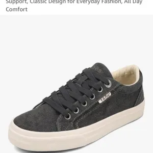 Taos Footwear Women's Black/dk Gray Canvas Sneakers 8.5 NWT