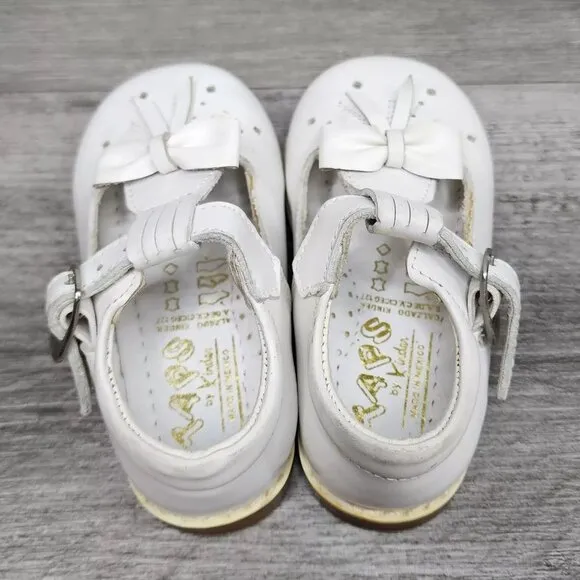 Taps by Kinder White Leather Baby Toddler Shoes