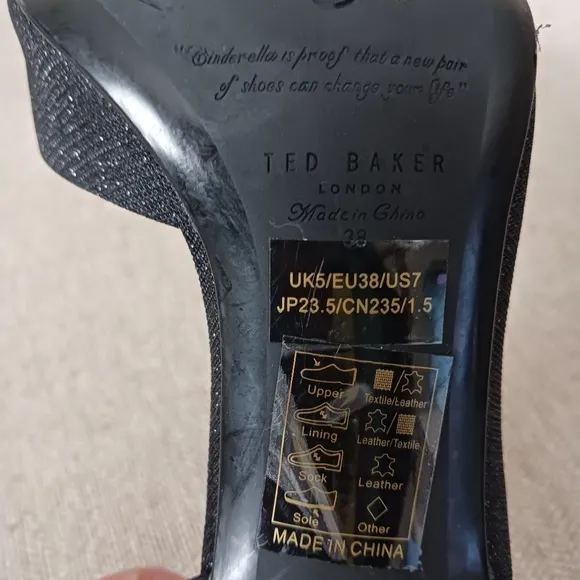 Ted Baker London Elegant Black and Gold Women's Heels