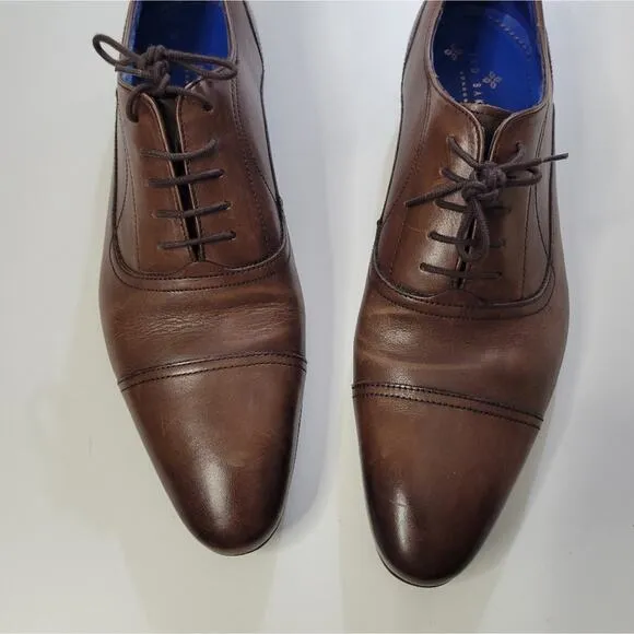 Ted Baker Men's Umbber Toe Cap Oxford Shoes Brown size 10