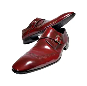 TERGAN Men's Leather Shoes Size 42 Cognac Brown Red