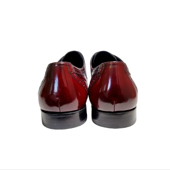 TERGAN Men's Leather Shoes Size 42 Cognac Brown Red