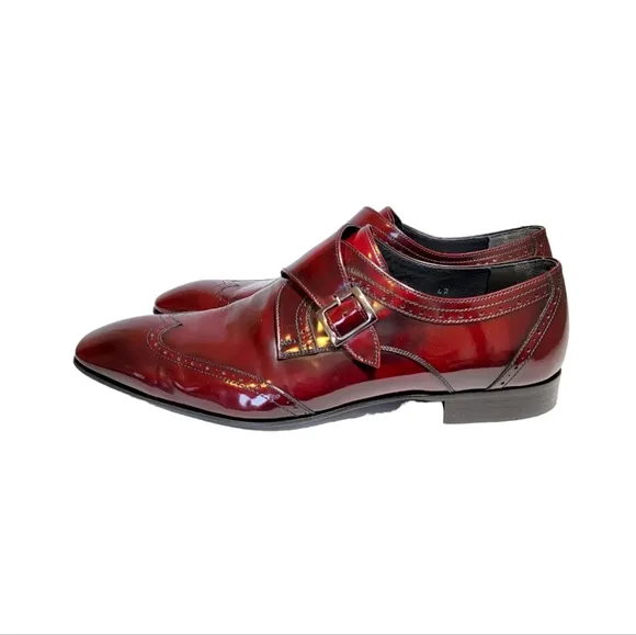 TERGAN Men's Leather Shoes Size 42 Cognac Brown Red