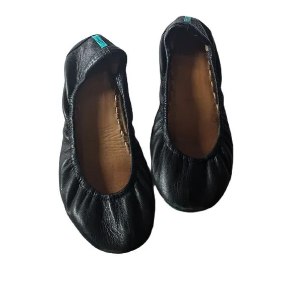 TIEKS leather ballet flat shoes Women's Size 7 in Black