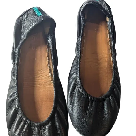 TIEKS leather ballet flat shoes Women's Size 7 in Black