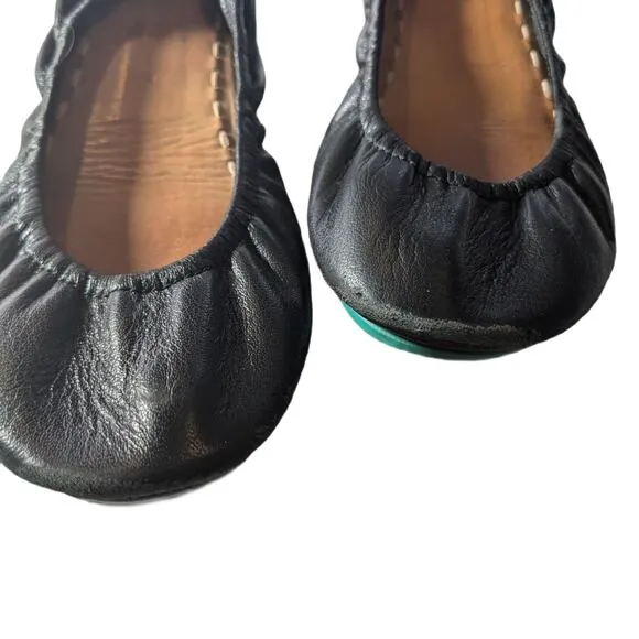 TIEKS leather ballet flat shoes Women's Size 7 in Black