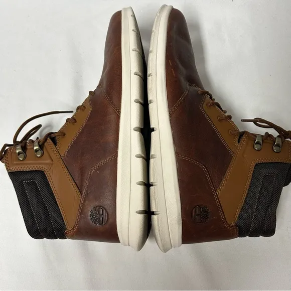 Timberland Graydon Brown Leather‎ Boots Shoes Mens Size 9