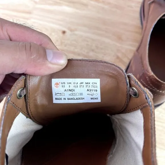 Timberland Shoes Oxford Mens 9.5 US Brown Kendrick Leather Lace Up A1NDI A3119