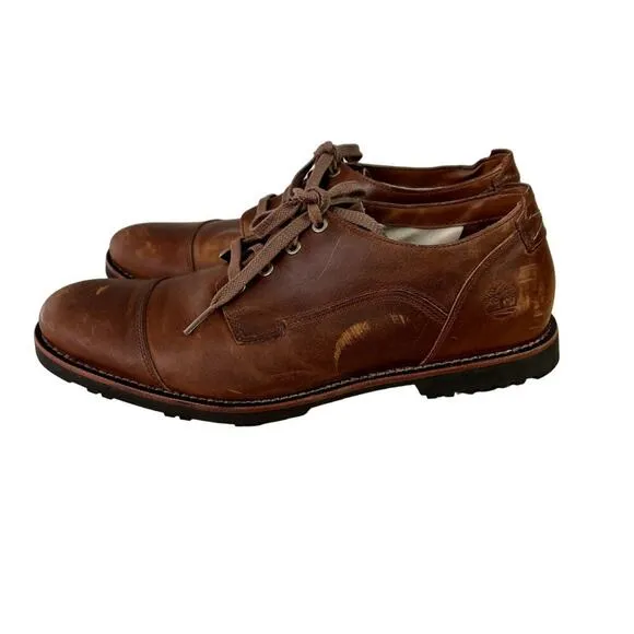 Timberland Shoes Oxford Mens 9.5 US Brown Kendrick Leather Lace Up A1NDI A3119