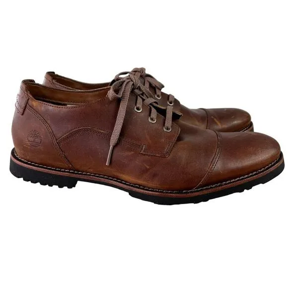 Timberland Shoes Oxford Mens 9.5 US Brown Kendrick Leather Lace Up A1NDI A3119