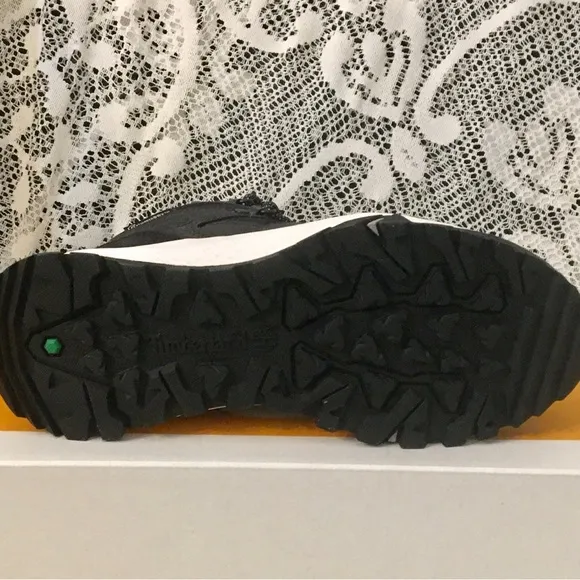 Timberland Youth Lincoln Peak Waterproof Mid Hiker Black Leather Shoes
