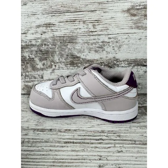 Toddler Nike Dunk Low TD White/Platinum/Violet Sneakers Sz 8C EUC!