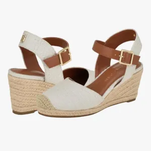 Tommy Hilfiger Elegant Cream and Tan Wedge Sandals Size 71/2New.