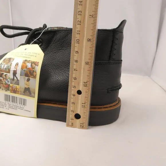 Toms Chukka black Leather Lace Up shoes Men size US 11.5