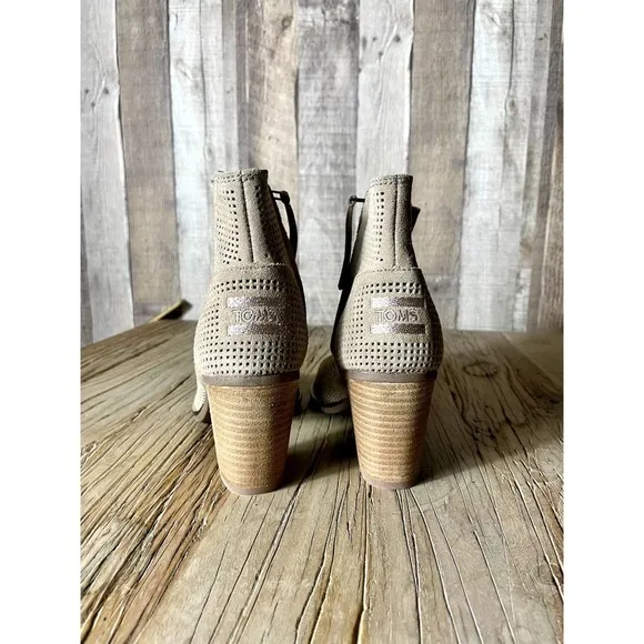 Toms Majorca Ankle Leather Pump Open Toe Heels Sandals Shoes