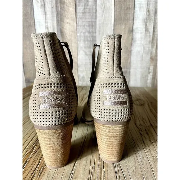 Toms Majorca Ankle Leather Pump Open Toe Heels Sandals Shoes