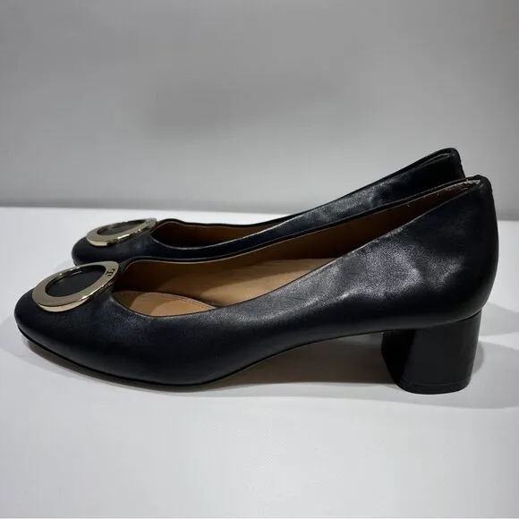 Tory Burch Caterina Pump Black Leather Size 9 M