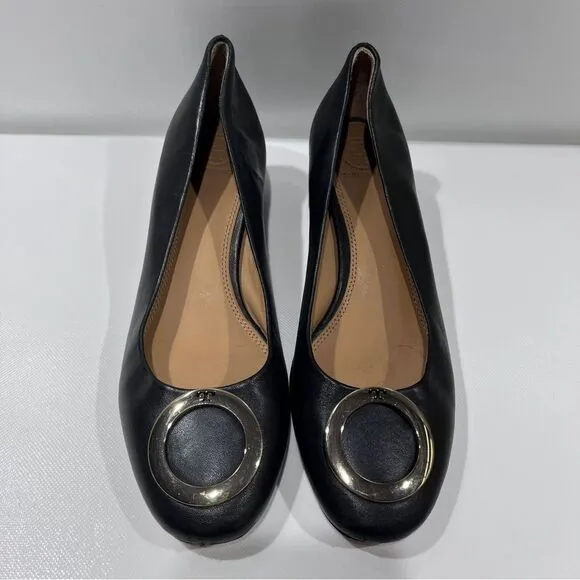 Tory Burch Caterina Pump Black Leather Size 9 M