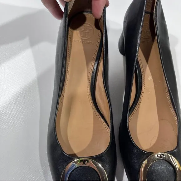 Tory Burch Caterina Pump Black Leather Size 9 M