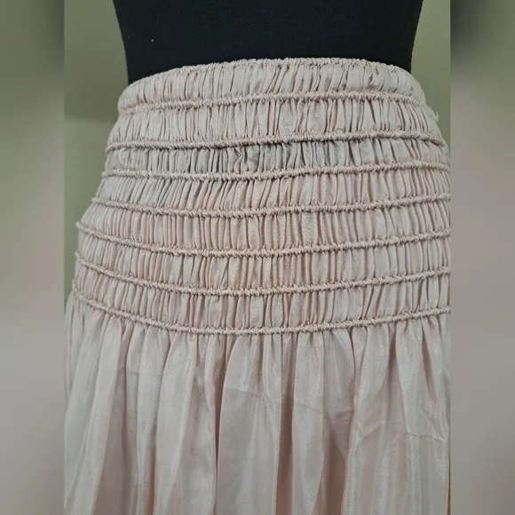 Tory Burch CORDED Silk SKIRT Iced Pink Size 8