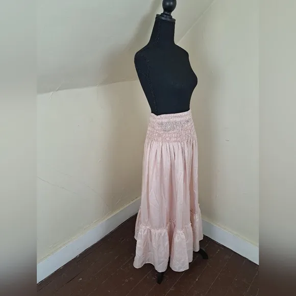 Tory Burch CORDED Silk SKIRT Iced Pink Size 8