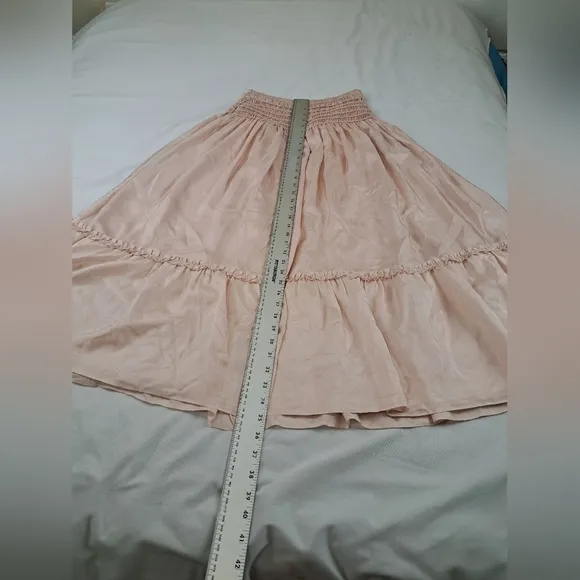 Tory Burch CORDED Silk SKIRT Iced Pink Size 8