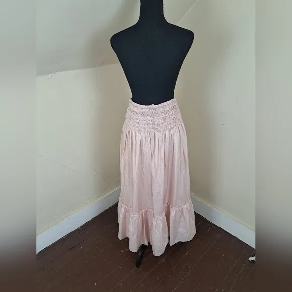 Tory Burch CORDED Silk SKIRT Iced Pink Size 8