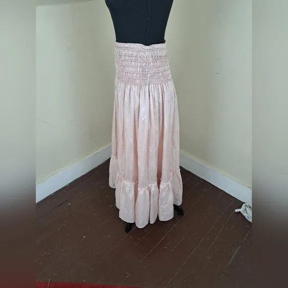 Tory Burch CORDED Silk SKIRT Iced Pink Size 8