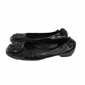 Tory Burch Flat Shoes Leather Size 6.5 Black Ballet Slipons